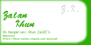 zalan khun business card